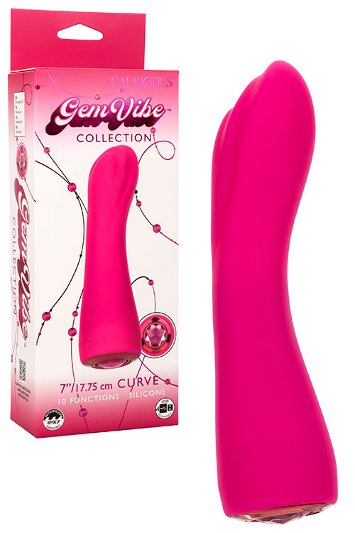 Curve 7" Silicone G Spot Vibrator with Gem Base