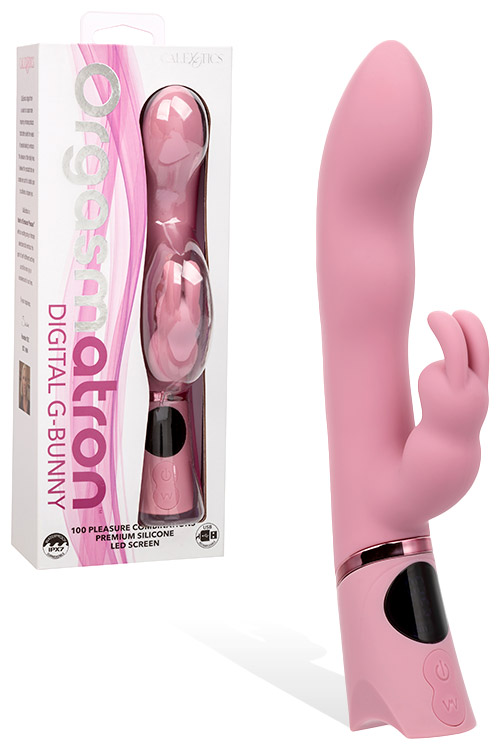 California Exotic Digital G Bunny 8.75&quot; Silicone Rabbit Vibrator with Digital Display & Clitoral Teaser