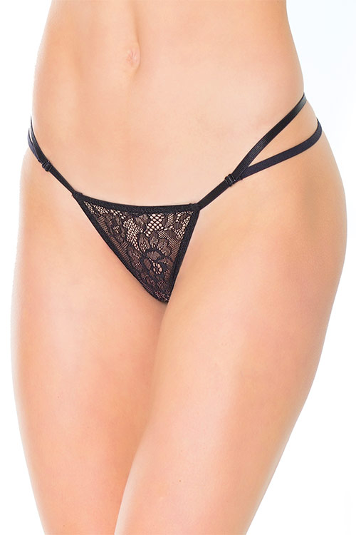 Coquette Daily Hustle Black Lace G-String