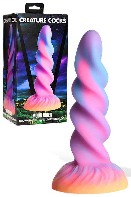 Creature Cocks Moon Rider 8.1&quot; Luminous Unicorn Dildo