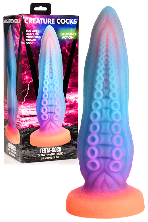 Creature Cocks Tenta Cock 9.5&quot; Luminous Silicone Tentacle Monster Dildo