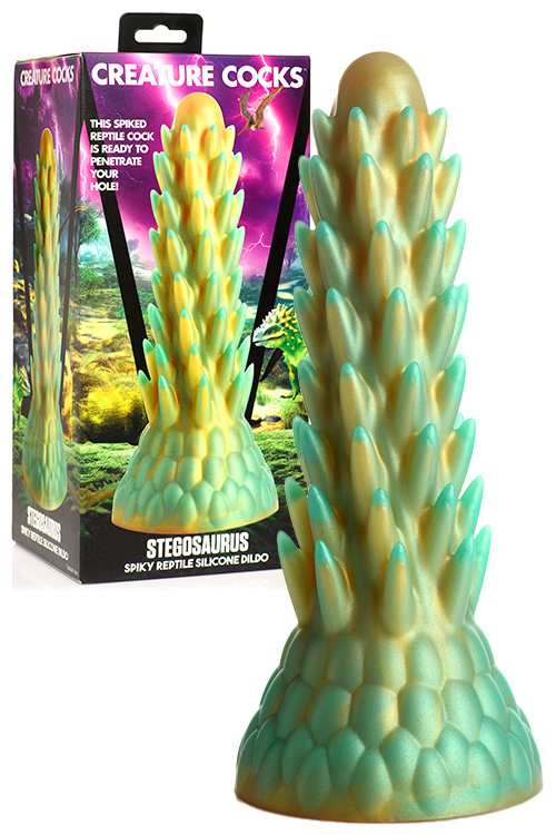 Creature Cocks Stegosaurus 7.6&quot; Silicone Spiky Reptilian Monster Dildo