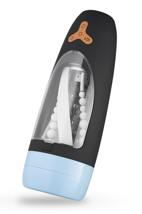 Cruizr Rechargeable 11.1&quot; Sucking & Rotating Masturbator with Suction Cup