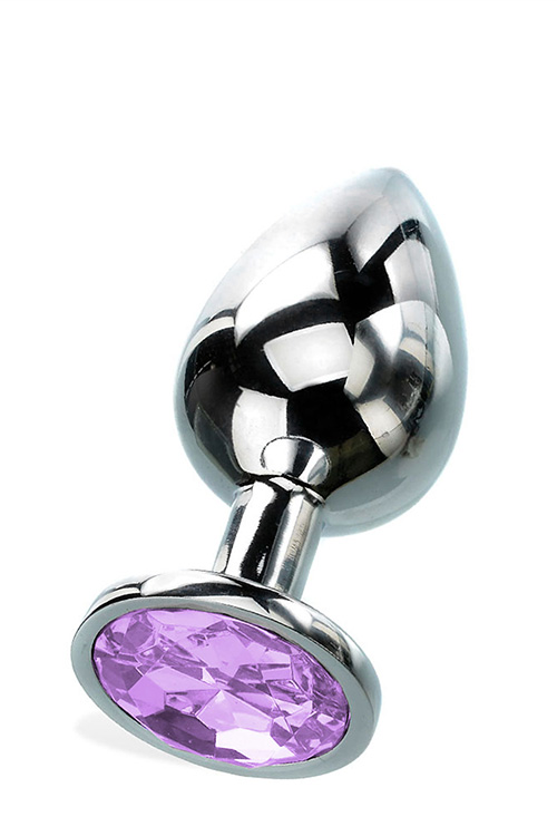 Curious Candy February - 2.7&quot; Amethyst Birthstone Butt Plug with Jewel