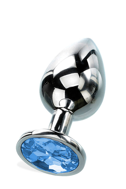 Curious Candy March - 2.7&quot; Aquamarine Birthstone Butt Plug with Jewel