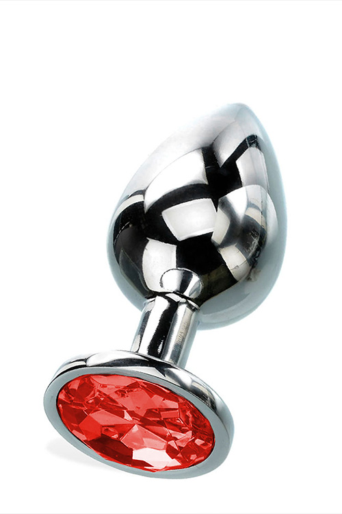 Curious Candy January - 2.7&quot; Garnet Birthstone Butt Plug with Jewel