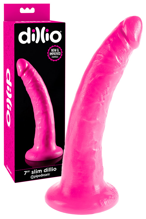 Dillio 7.75&quot; Realistic Slim Dildo with Suction Cup Base