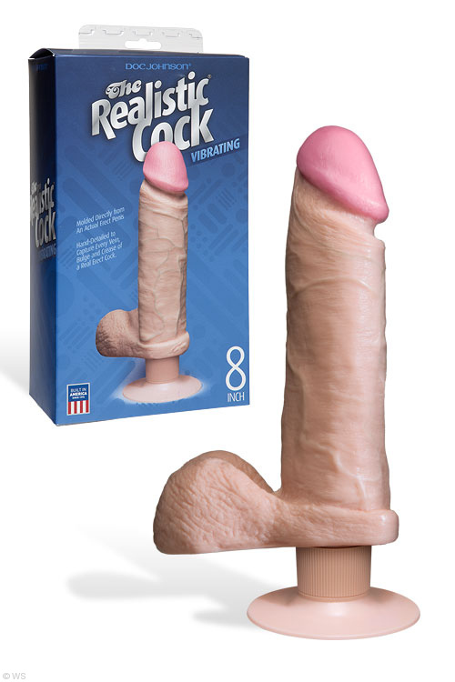 Vibrating Realistic 8" Cock with Suction Cup