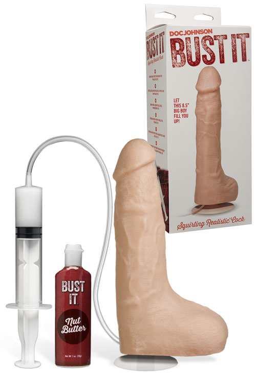 Doc Johnson Bust It 8.5&quot; Realistic Squirting Dildo