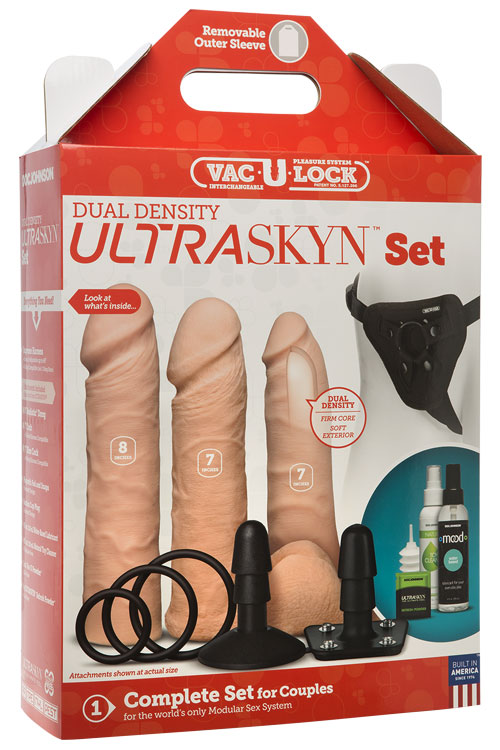 Complete Vac-U-Lock Strap On Set with Realistic Dongs