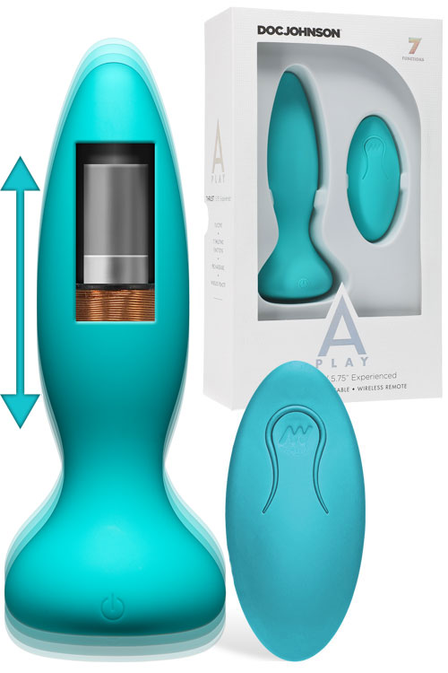 Doc Johnson A-Play Experienced 5.75&quot; Thrusting Butt Plug With Remote