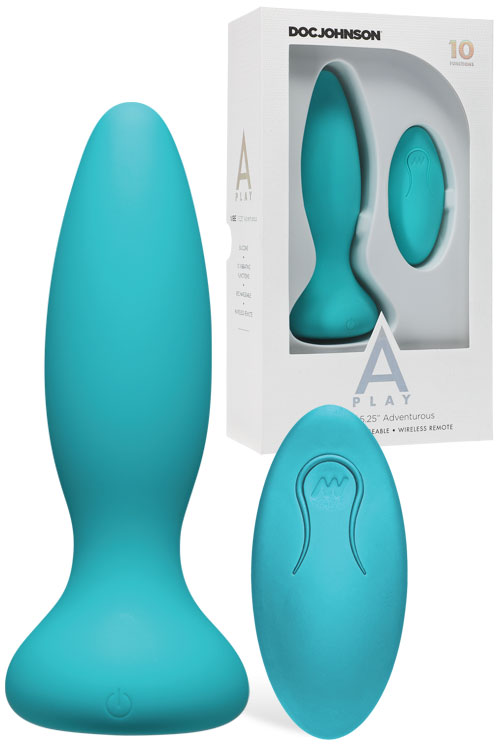 Doc Johnson A-Play Adventurous 5.25&quot; Vibrating Butt Plug With Remote