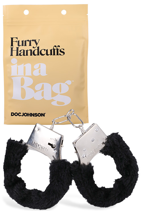 Doc Johnson Furry Handcuffs In A Bag