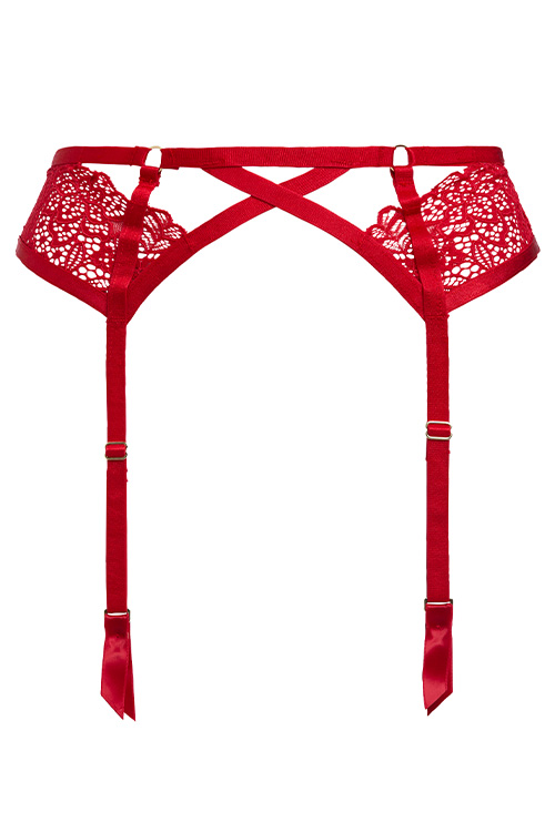 Dita Von Teese Von Follies Madame XXX Red Suspender Garter Belt