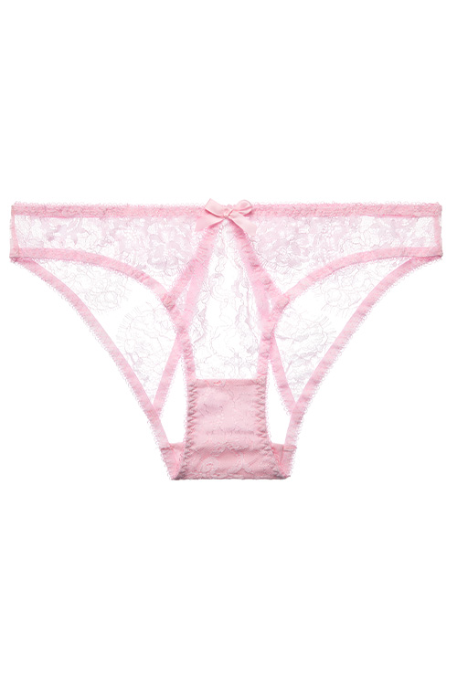 Dita Von Teese Von Follies Seduca Open Back Pink Lace Panty