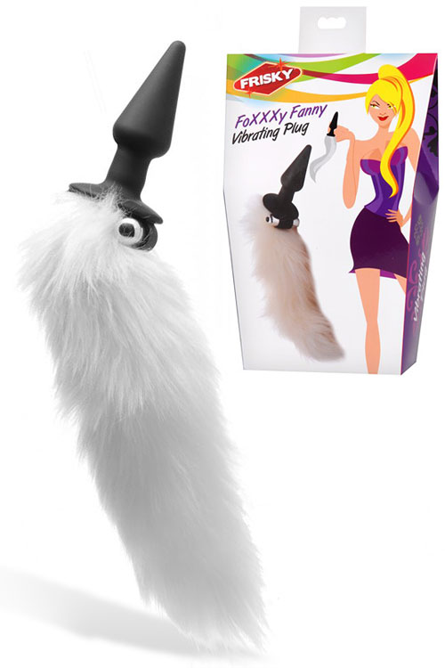 Vibrating 4" Anal Plug with White Tail