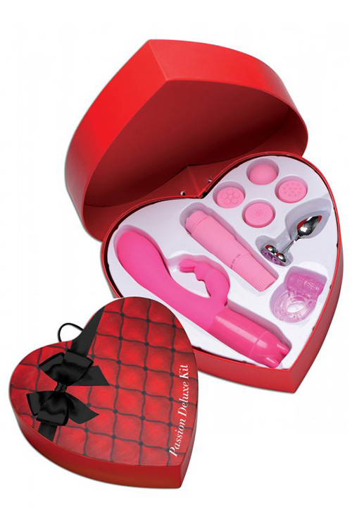 Frisky Passion Deluxe - 4 Piece Kit in Heart-Shaped Gift Box