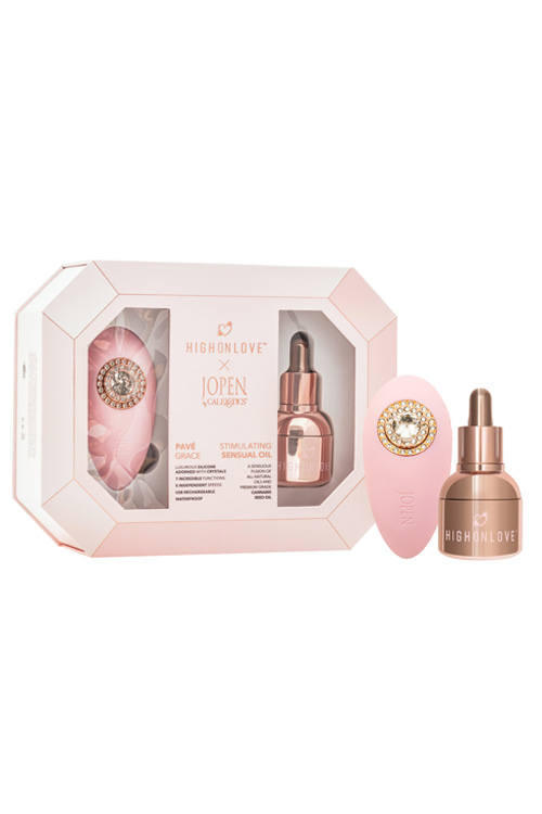 High On Love Objects Of Desire - 2 Piece Intimate Gift Set with Hemp Seed Oil & Palm Massager
