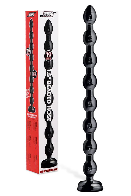 Flexible Beaded 19" Anal Snake with Suction Base