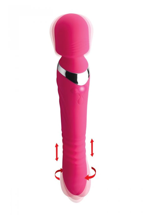 Inmi 10.75&quot; Thrusting Vibrating Double Ended Silicone Wand