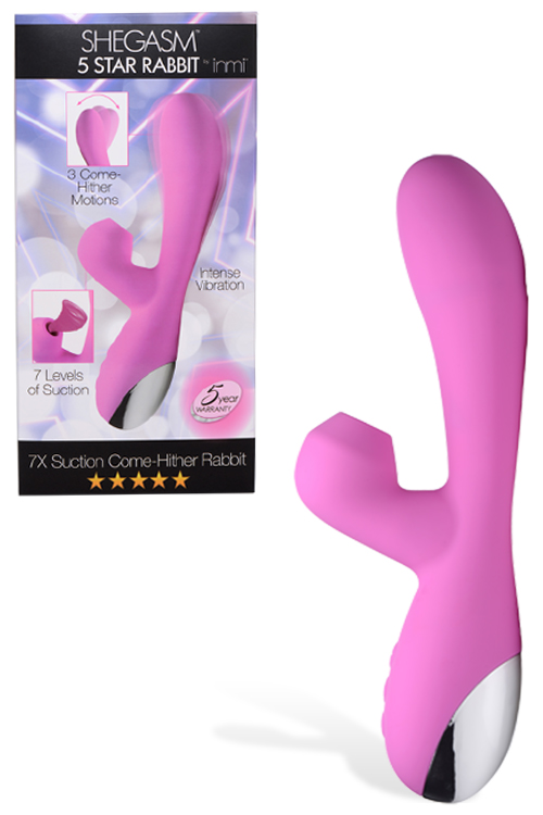 Shegasm 8.75" Come-Hither Rabbit Vibrator With Suction