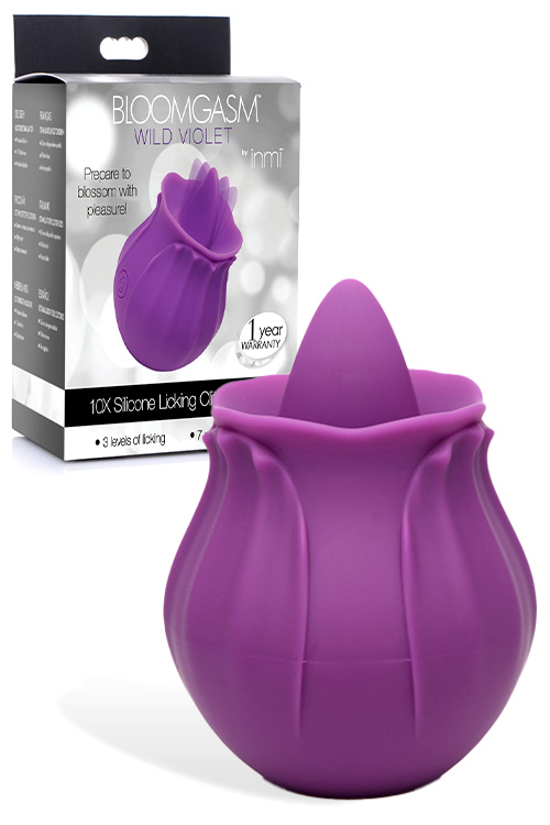 Inmi Bloomgasm Wild Violet - 3&quot;  Clitoral Vibrator with Licking Tongue