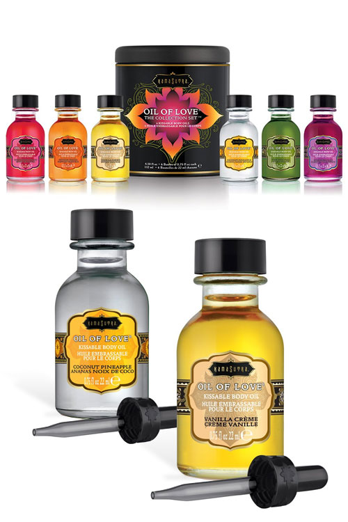 Set of 6 Flavoured Warming Body Oils (22ml each)