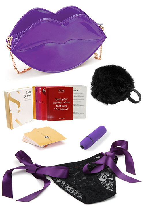Violet Set With Clutch, Panty, Bullet & Games (5 Pce)