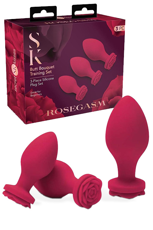 Secret Kisses Rosegasm Butt Bouquet - 3 Piece Anal Training Set