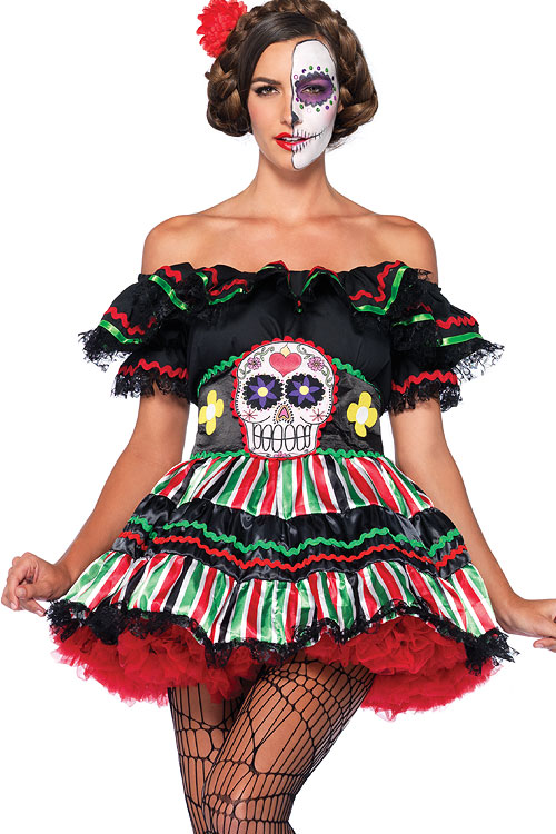 Leg Avenue 2 Pce Day of The Dead Costume - Wicked Lingerie