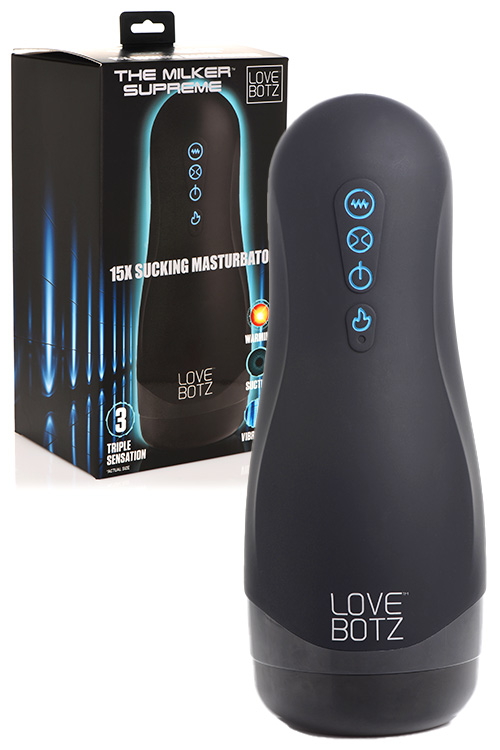 LoveBotz Milker Supreme 10.2&quot; Heated, Squeezing & Vibrating Masturbator