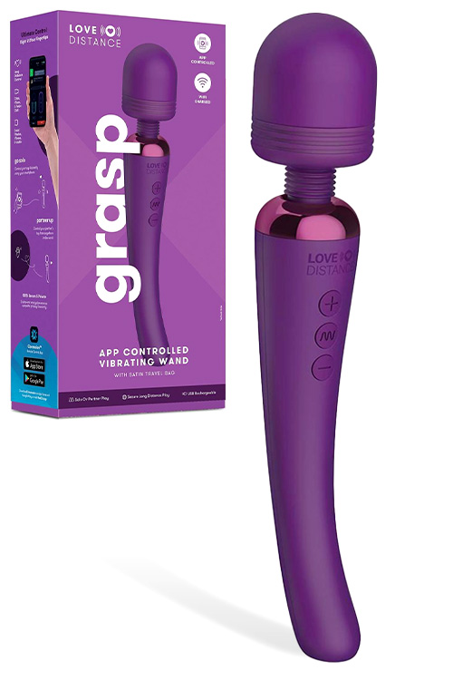 Love Distance Grasp 9&quot; App Controlled Vibrating Wand Massager