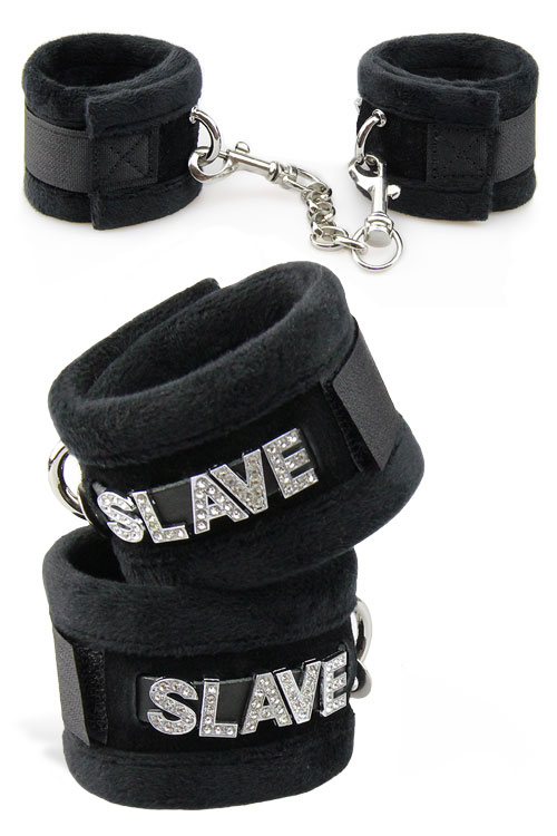 Sparkling SLAVE Furry Handcuffs