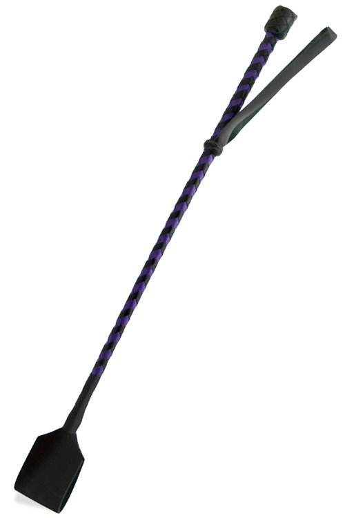 20.5" Leather Riding Crop With Braided Rod