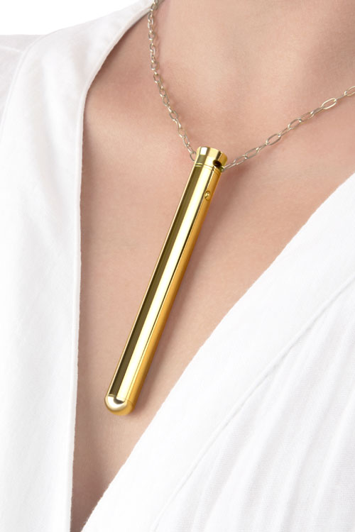 Le Wand 3.5&quot; Whisper Quiet Gold Vibrating Necklace