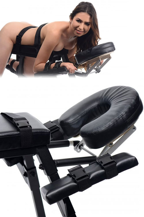 Master Series Faux Leather Sex Bench with Adjustable Restraints