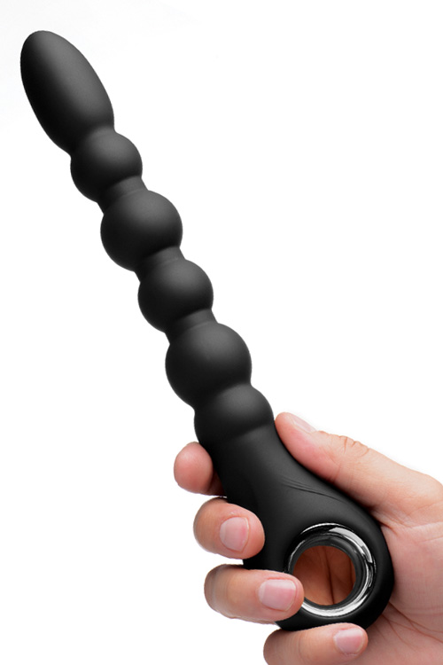 Master Series 11&quot; Vibrating Flexible Silicone Anal Beads