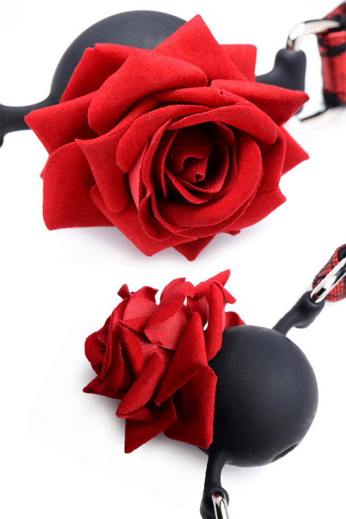 Master Series Silicone Ball Gag With Rose