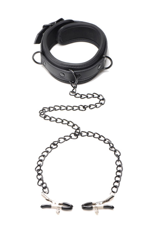Master Series Collared Temptress Nipple Clamps Collar