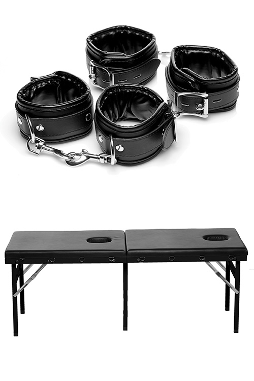 Extreme Bondage Table with Wrist & Ankle Cuffs