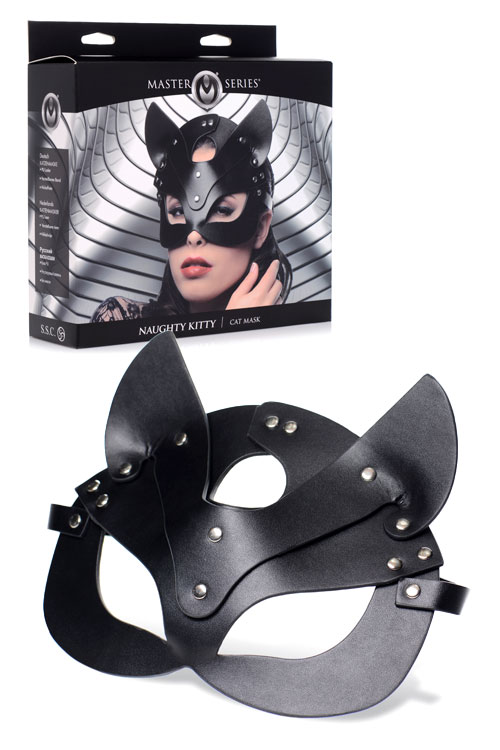 Master Series Naughty Kitty Vegan Leather Cat Mask