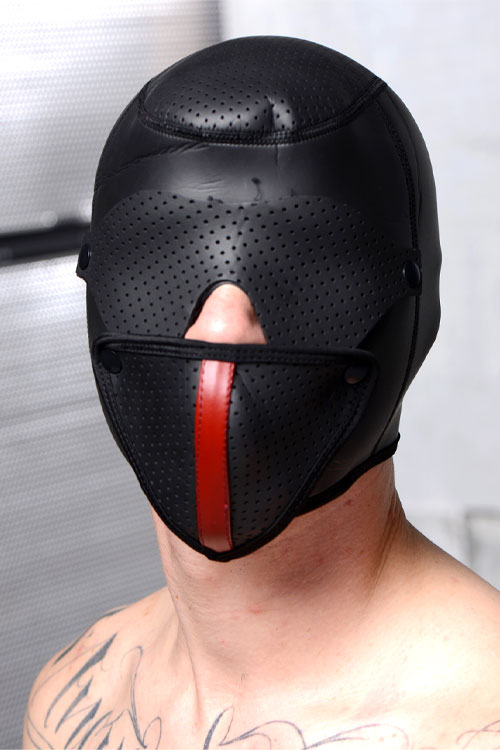 Master Series Scorpion Neoprene Bondage Hood with Removable Blindfold & Face Mask