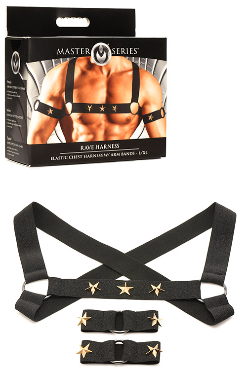 Master Series Rave Elastic Chest Harness with Arm Bands