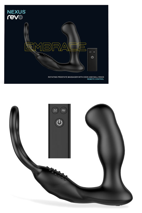 Revo Embrace Rotating Prostate & Perineum Massager with Dual Cock Rings