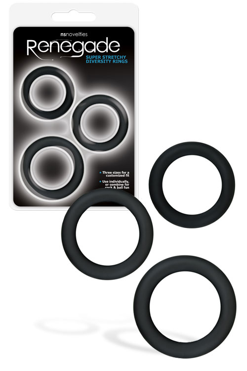 Pack of 3 Stretchy Silicone Cock Rings