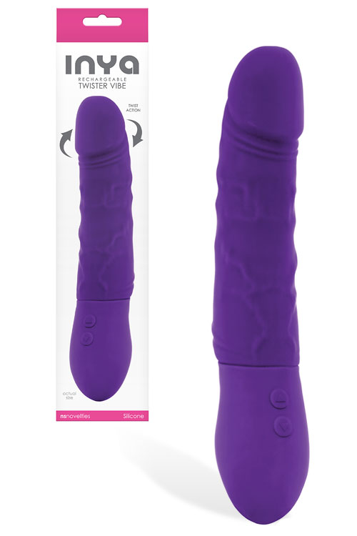 9" Realistic Silicone Vibrator with Rotating Adjustable Shaft