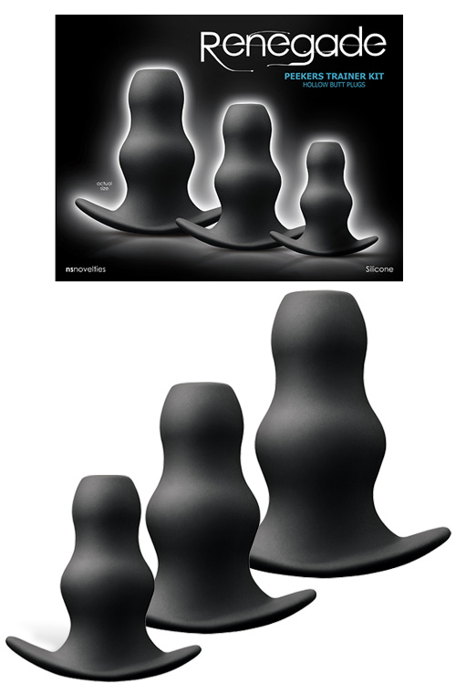 Hollow Rippled Silicone Butt Plug Set (3 Pce)