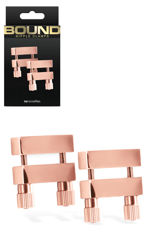 nsnovelties Bound Double Screw Rose Gold Nipple Clamps