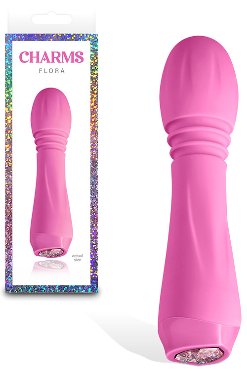 nsnovelties Flora 5.3&quot; Compact Wand Massager with LED Heart Base