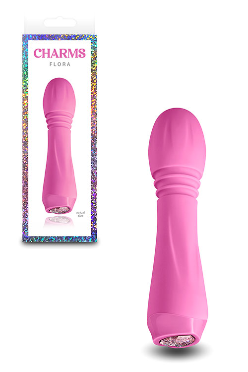 nsnovelties Flora 5.3&quot; Compact Wand Massager with LED Heart Base